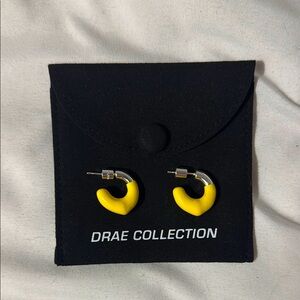 Silver and Yellow Hoop Earrings